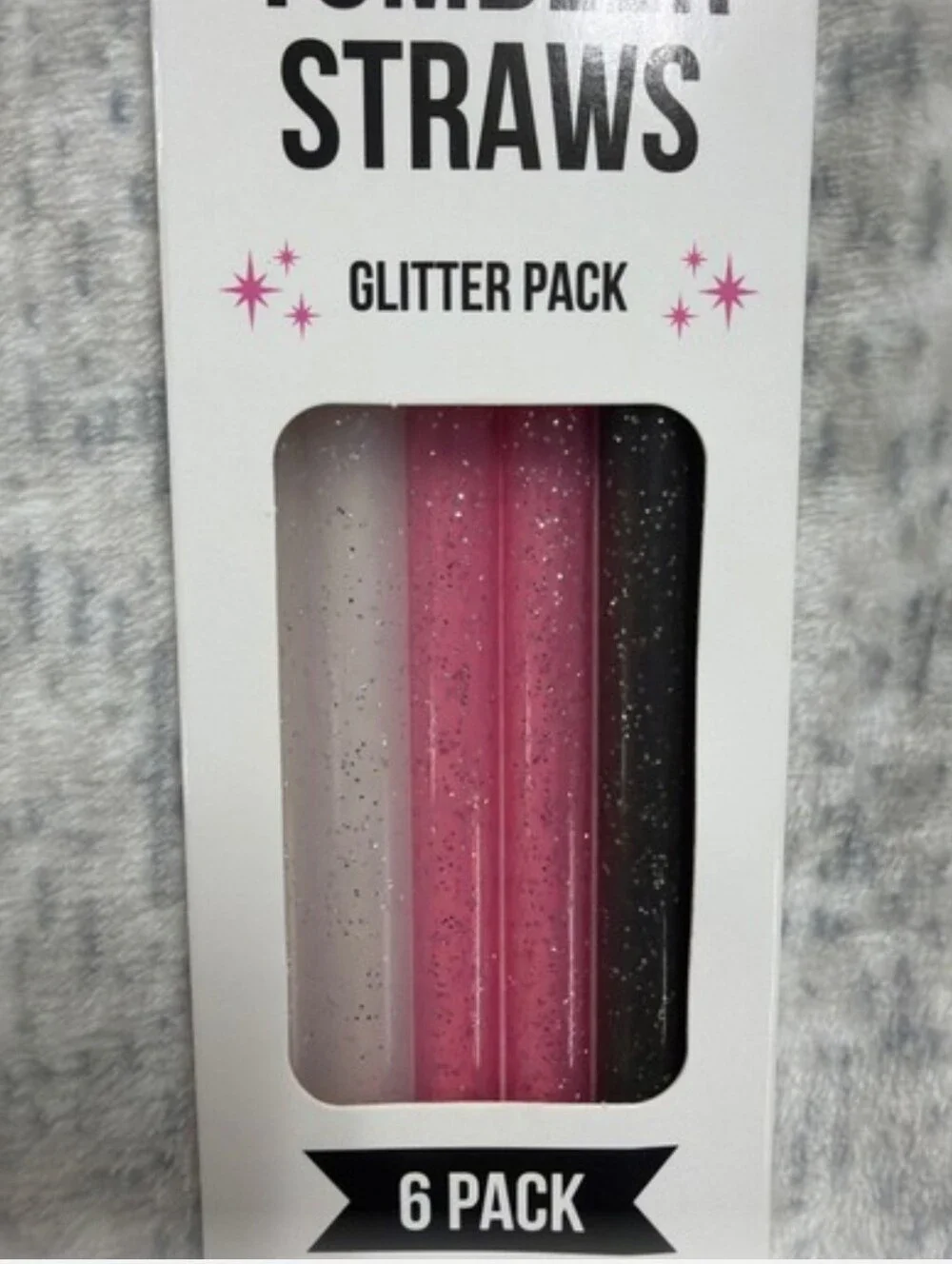 Char Charms NEW in BOX For 30oz Tumbler 6 Packs Reusable BPA Glitter Straws